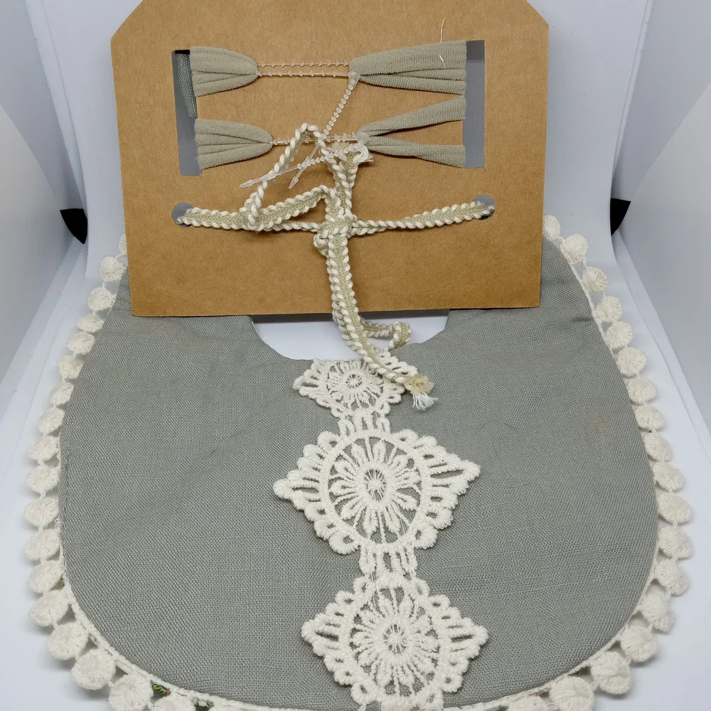 Charming Floral Baby Bib and Bow Set